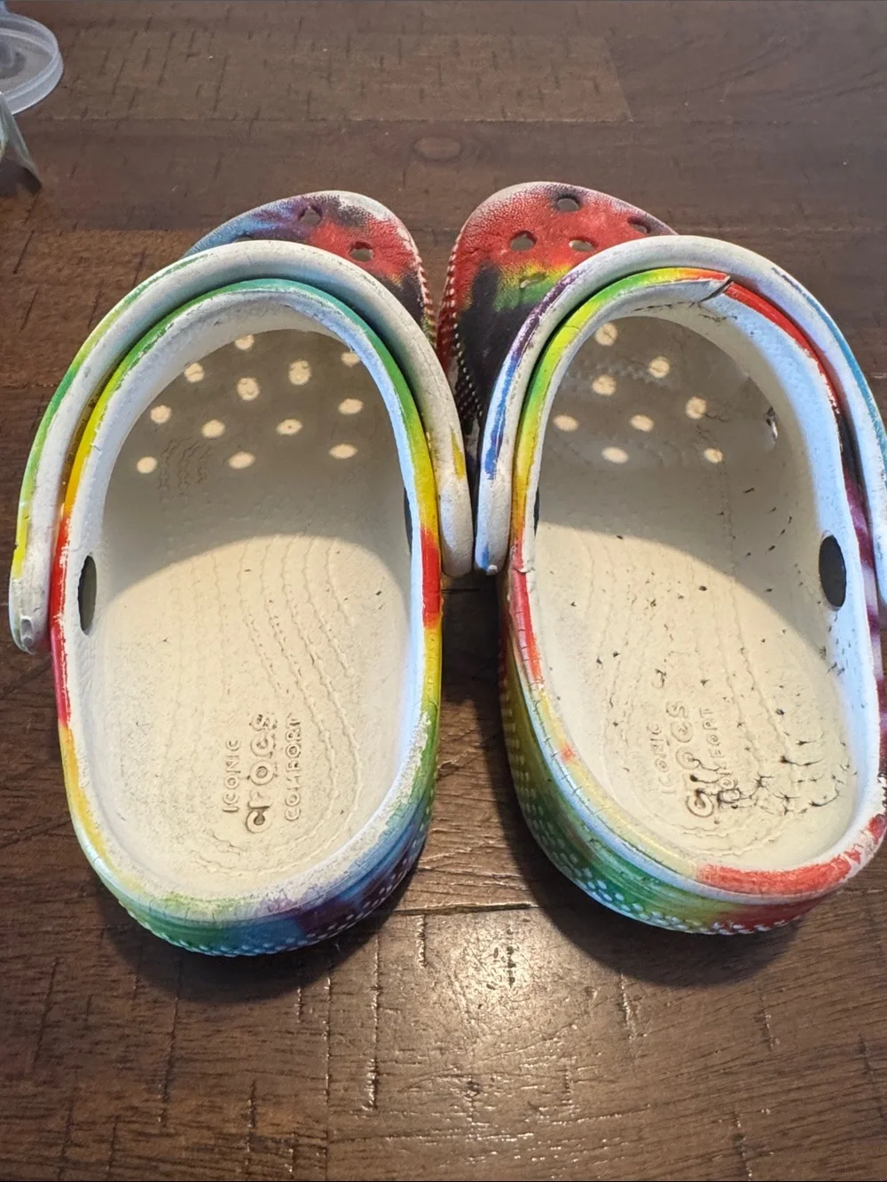CROCS Kids Tie-Dye Rainbow Sandal Clogs